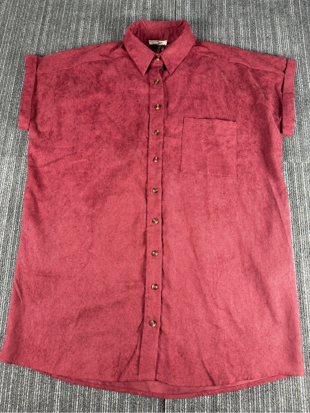 NWT entro Womens Midi Shirt Dress in Wine Red